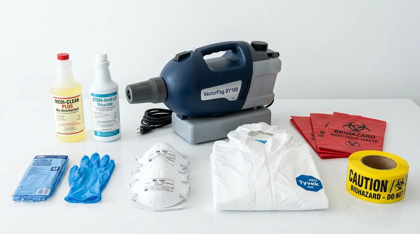 Professional biohazard remediation crew working in Broad Ripple